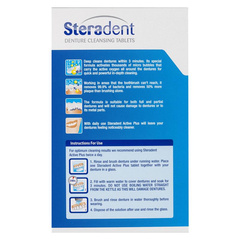 Steradent Active Plus Denture Cleansing 48 Tablets