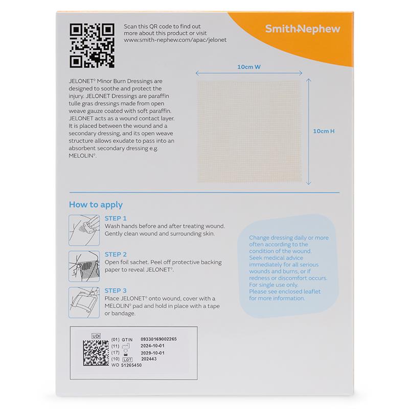 Jelonet 10cm x 10cm 3 Pack
