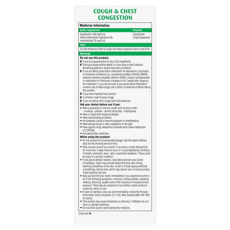 Robitussin Cough & Chest Congestion 250ml Exclusive Size