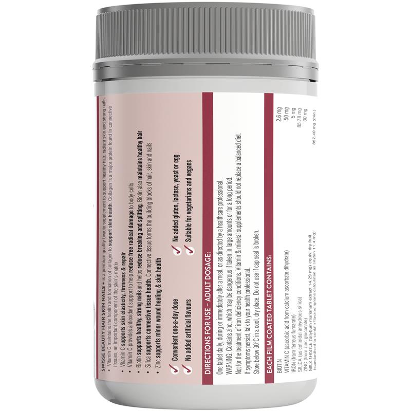 Swisse Beauty Hair Skin Nails+ 180 Tablets Exclusive Size