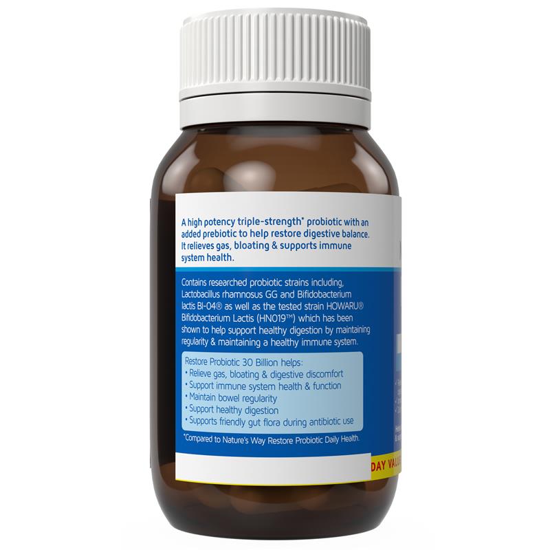 Nature's Way Restore Probiotic 30 Billion 90 Capsules