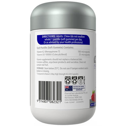 Nature's Way Adult Vita Gummies High Strength K2+D3 30 Gummies