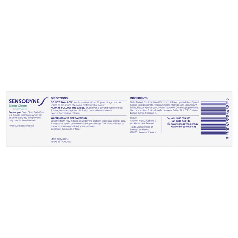 Sensodyne Toothpaste Deep Clean 160g Exclusive Size