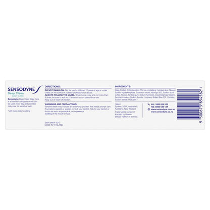 Sensodyne Toothpaste Deep Clean 160g Exclusive Size