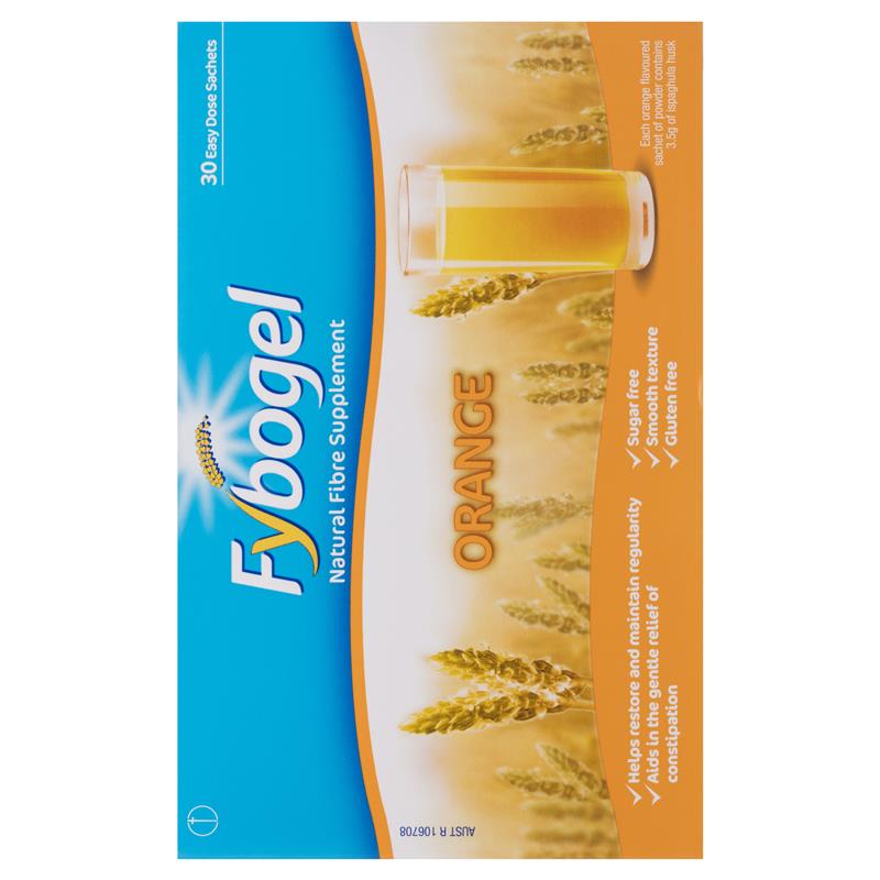 Fybogel Fibre Constipation Relief Supplement Sachets Orange 30 pack - GimmeNow