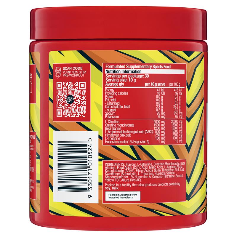 BSc Pump Non Stim Pre-Workout Orange Sherbet 300g