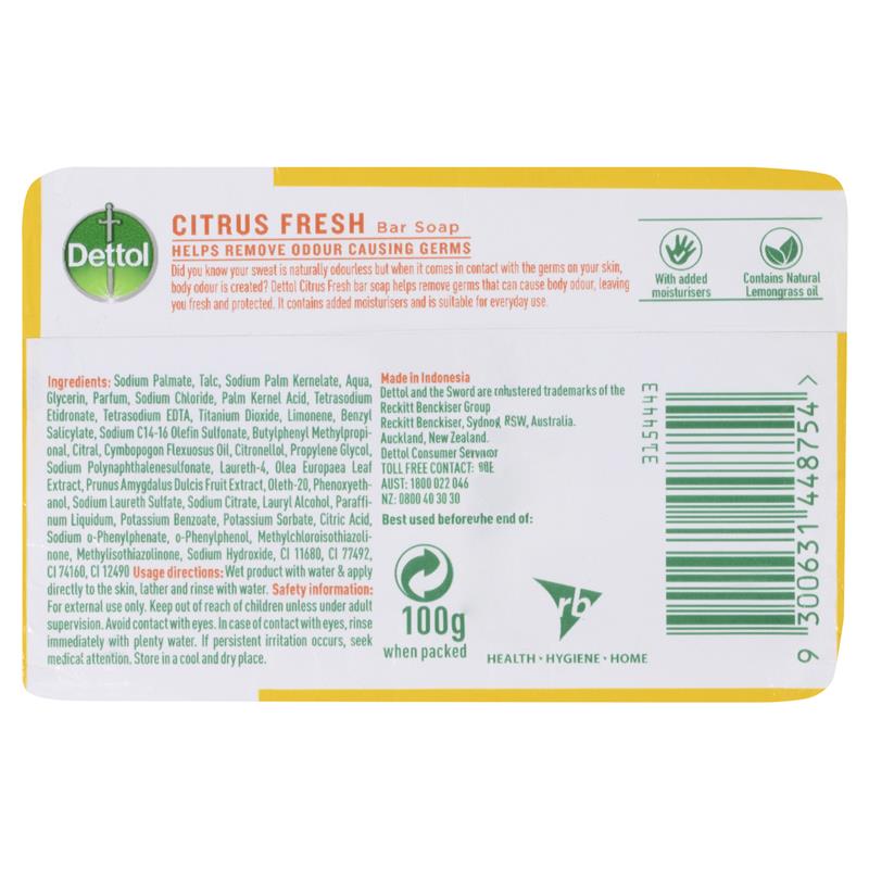 Dettol Citrus Fresh Bar Soap 3x100g