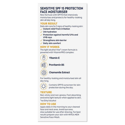 NIVEA MEN Sensitive Protective Moisturiser SPF15 75ml