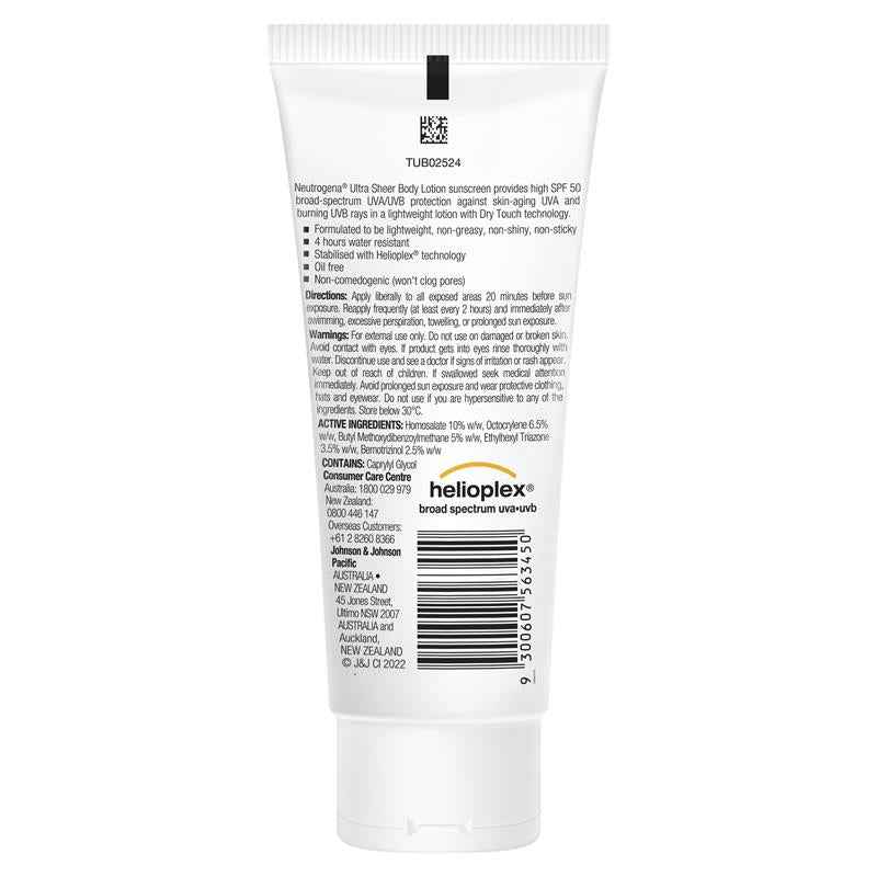 Neutrogena Ultra Sheer Body Lotion Sunscreen SPF 50 85ml