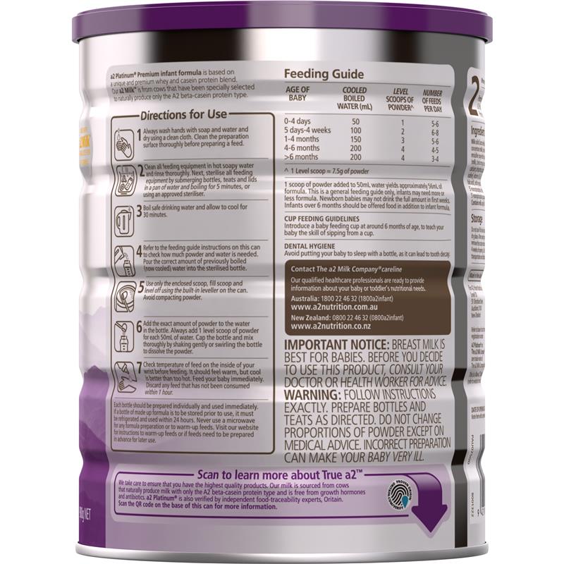 A2 Platinum Premium Infant Formula Stage 1 From Birth 900g