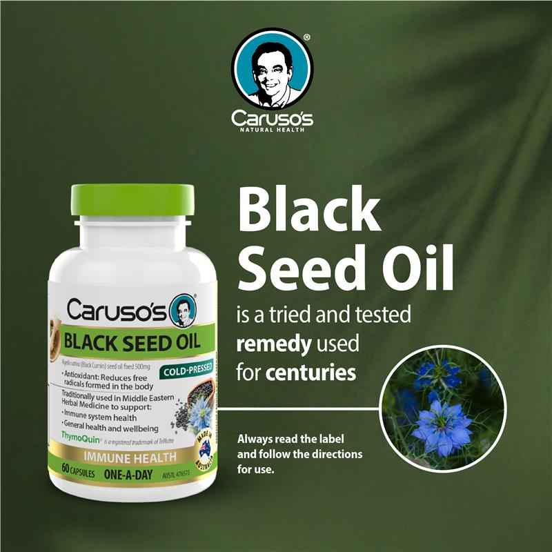 Carusos Black Seed Oil 500 60 Capsules