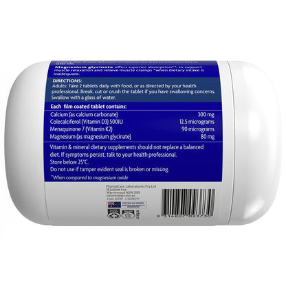 Nature's Way K2+D3 & Calcium + Magnesium Glycinate 200 Tablets Exclusive Size