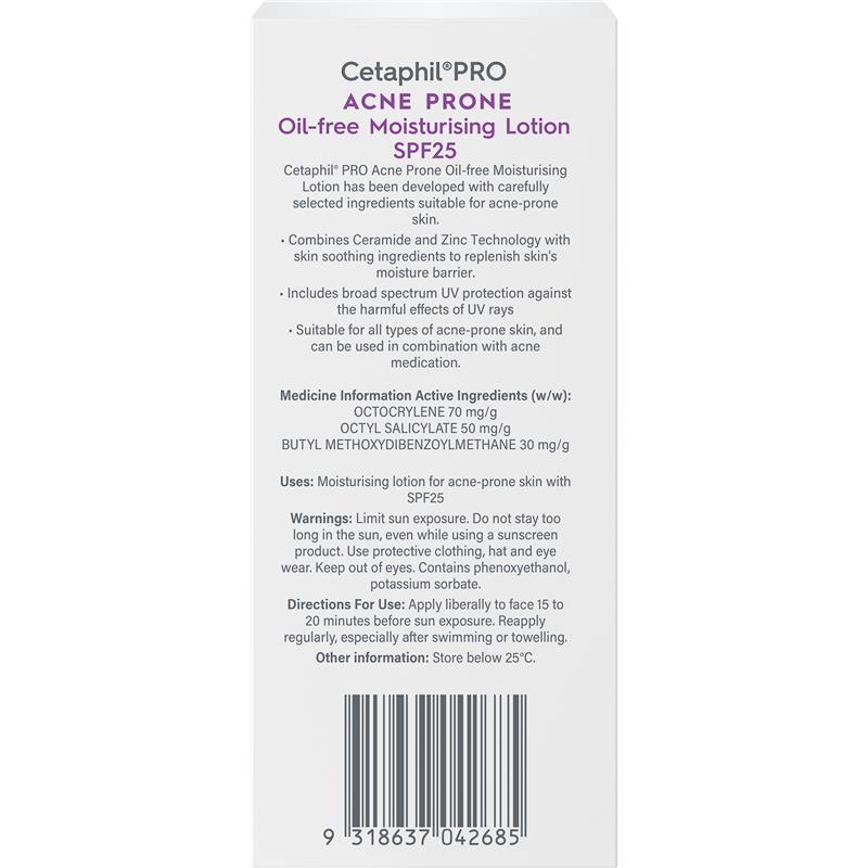 Cetaphil Pro Acne Prone Oil Free Facial Moisturising Lotion SPF 25 118ml - GimmeNow