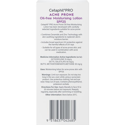 Cetaphil Pro Acne Prone Oil Free Facial Moisturising Lotion SPF 25 118ml - GimmeNow