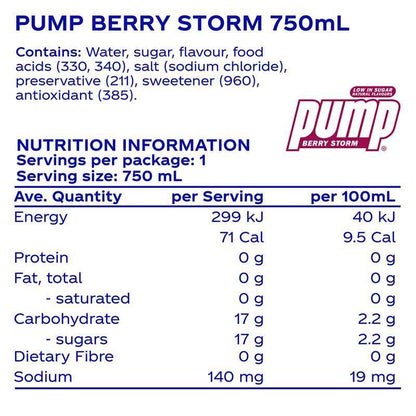 Pump Water Berry 750ml