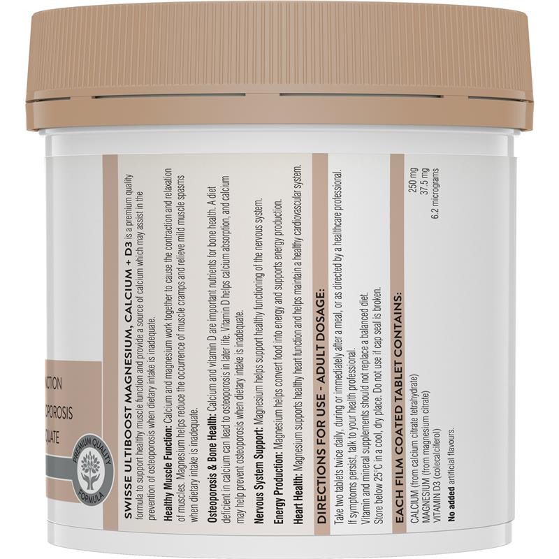 Swisse Magnesium Calcium + Vitamin D 200 Tablets