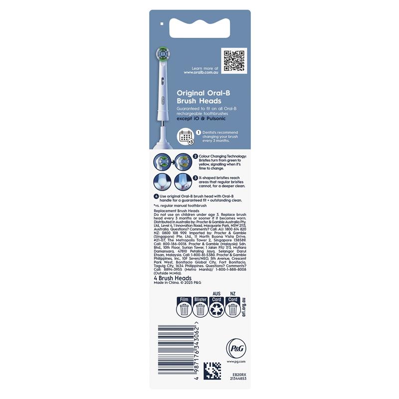 Oral B Power Toothbrush Everyday Clean Refills 4 Pack