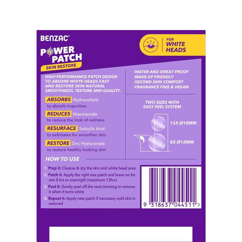 Benzac Power Patches Skin Restore 23 Pack