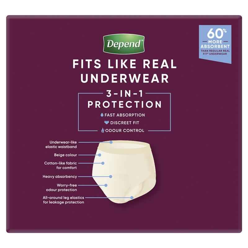 Depend Women Real Fit Underwear Super Large 16 Bulk Pack