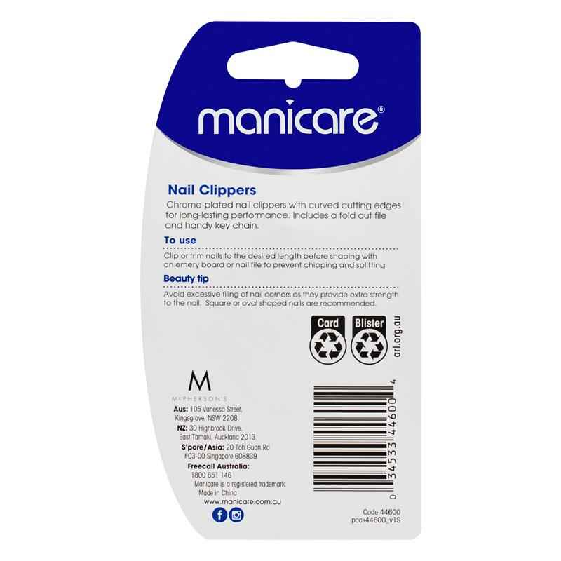 Manicare Nail Clippers With Nail File & Key Chain