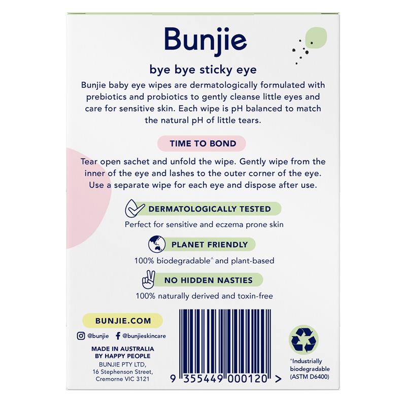 Bunjie Probiotic Baby Eye Wipes 30 Pack