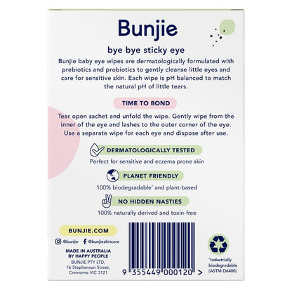 Bunjie Probiotic Baby Eye Wipes 30 Pack