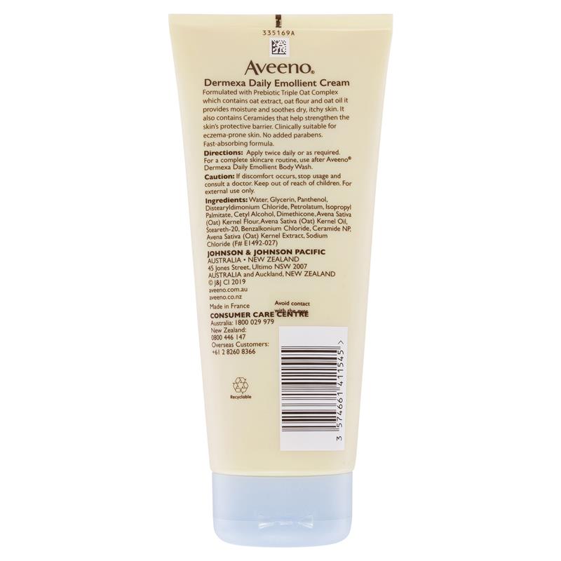 Aveeno Dermexa Daily Emollient Fragrance Free Body Cream 200ml