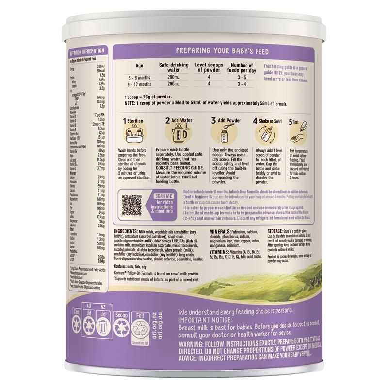 Karicare 2 Baby Follow-On Formula From 6-12 Months 900g