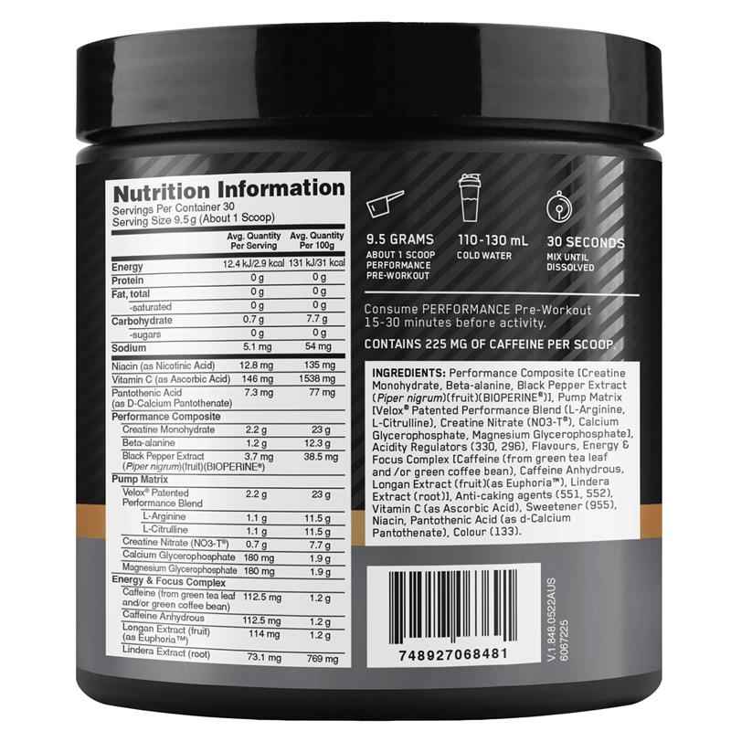 Optimum Nutrition Performance Preworkout Blue Raspberry 285g