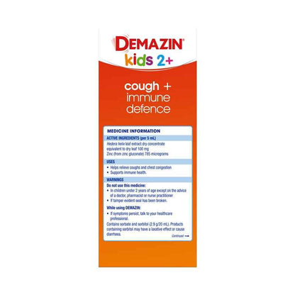 Demazin Kids 2+ Cough + Immune Defence 200ml
