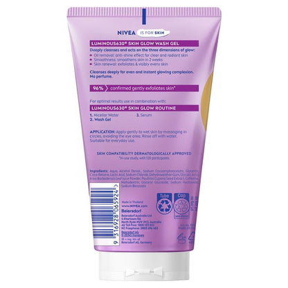 NIVEA Luminous 630 Skin Glow Wash Gel 150ml