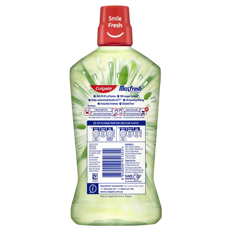 Colgate Mouthwash Max Fresh Mint Fusion 1L