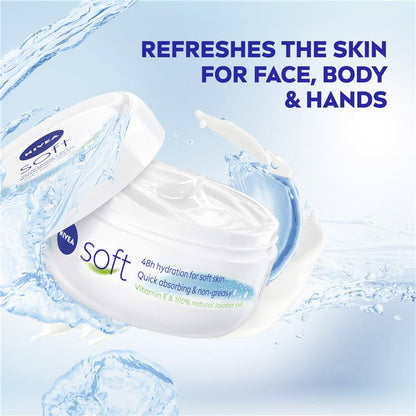 NIVEA Soft Moisturiser Cream Face Body Hands 50ml