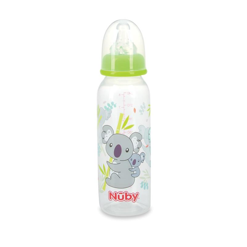Nuby Printed Non Drip Feeding Bottles 240ml 0+ Months 3 Pack