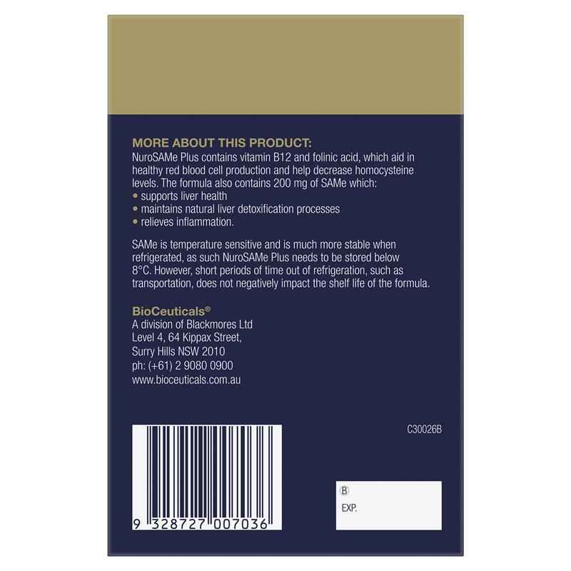 BioCeuticals NuroSAMe Plus 60 Tablets Fridge Line