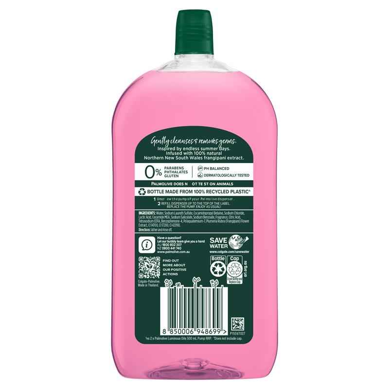 Palmolive Luminous Oils Hand Wash Refill Frangipani & Coconut 1L