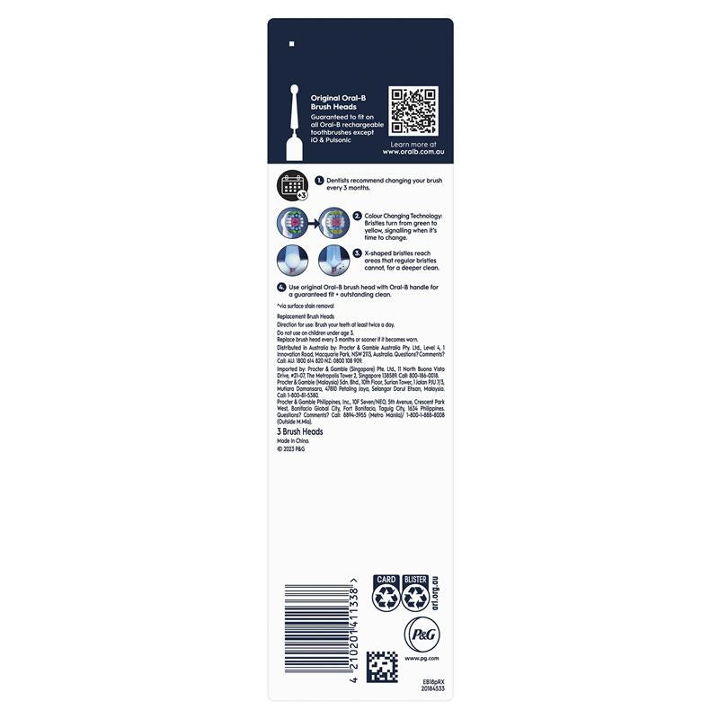 Oral B Power Toothbrush 3D White Refills 3 Pack