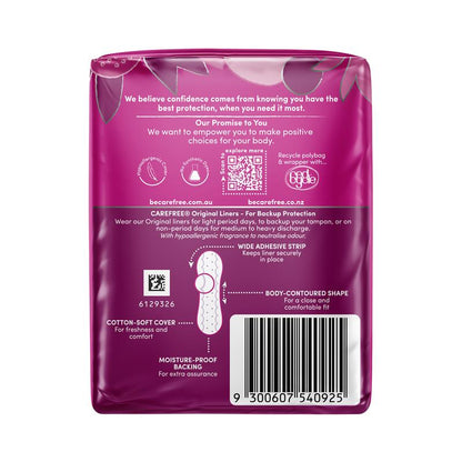 Carefree Original Shower Fresh Scented Panty Liners 30 Pack