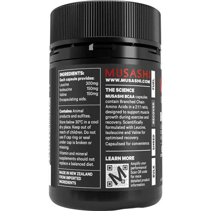 Musashi Muscle Recovery BCAAs 60 Capsules