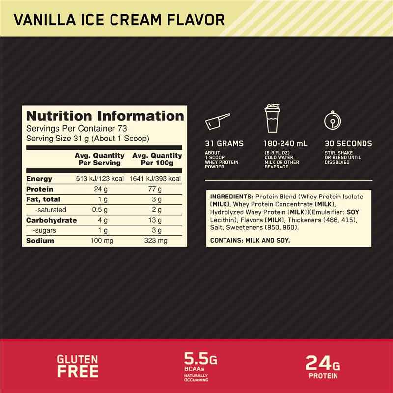 Optimum Nutrition Gold Standard 100% Whey Vanilla Ice Cream 907g