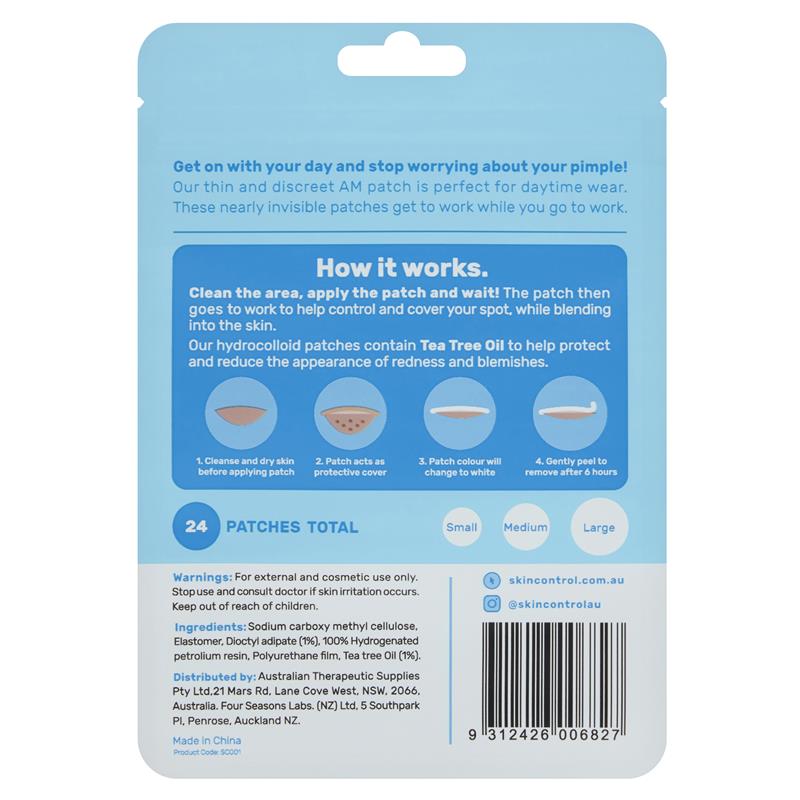 Skin Control Pimple Patches AM Daytime Use 24 Patches