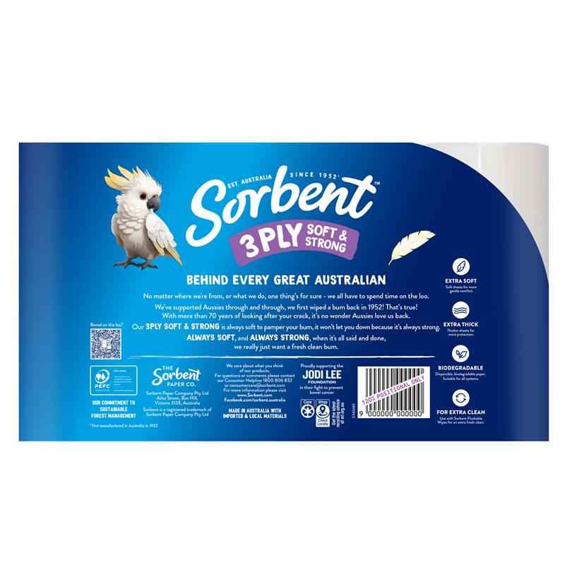 Sorbent Toilet Tissue Silky White 16 Pack