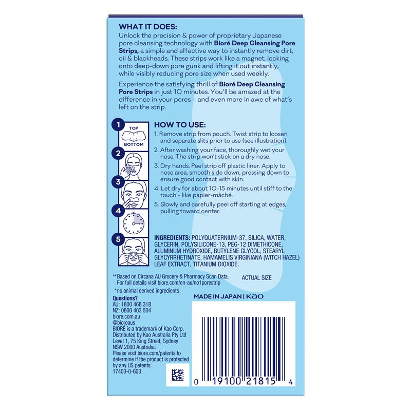 Biore Deep Cleansing Pore Strips 6 Original