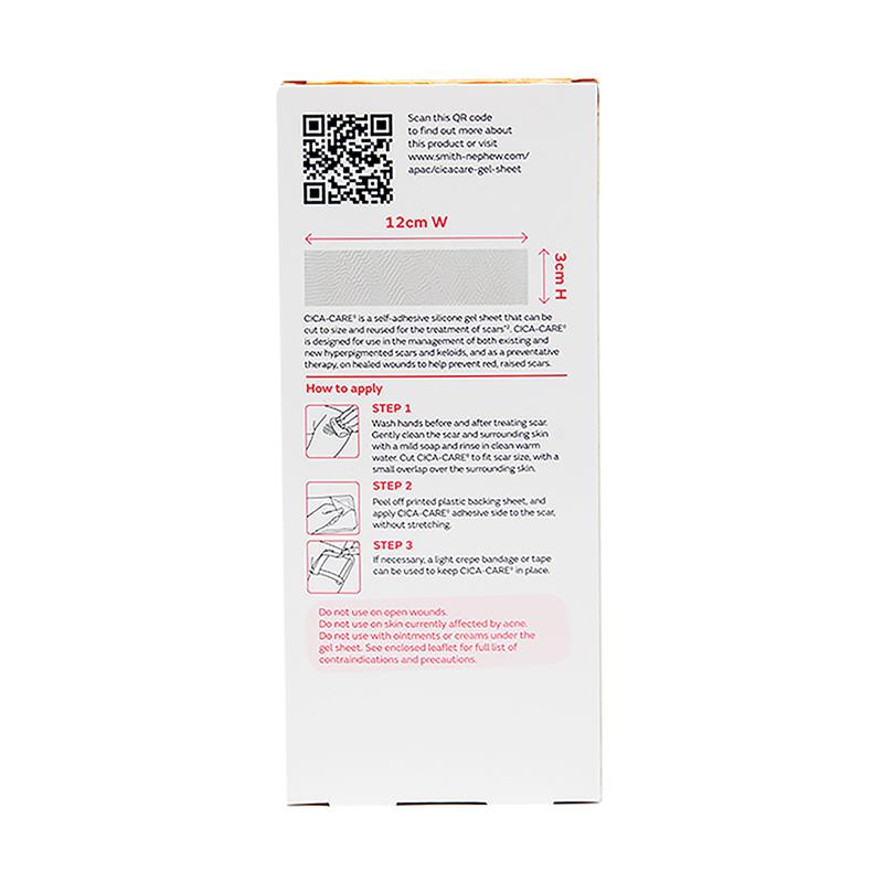 Cica Care Scar Silicone Gel Sheet 3cm x 12cm