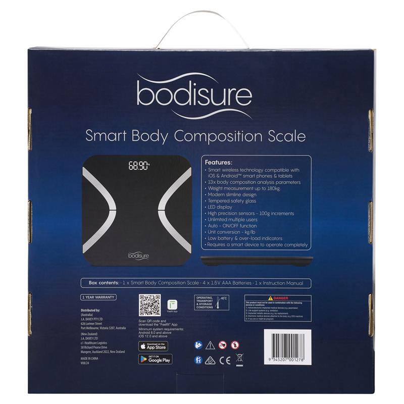 BodiSure Smart Body Bluetooth Composition Scale Black