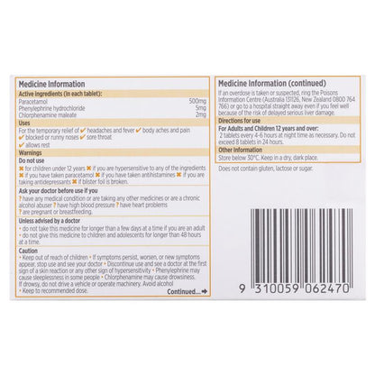 Codral Nightime Cold & Flu 24 Tablets