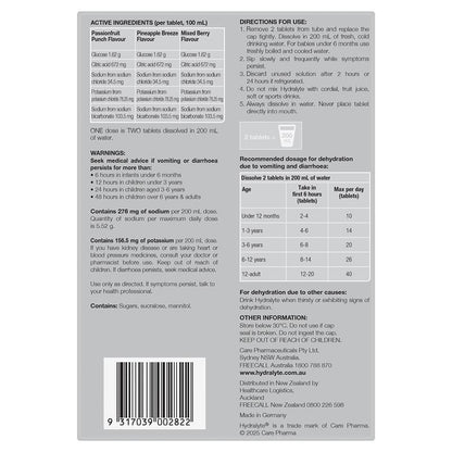Hydralyte Electrolyte Effervescent Summer Splash Multi Flavour 60 Tablets