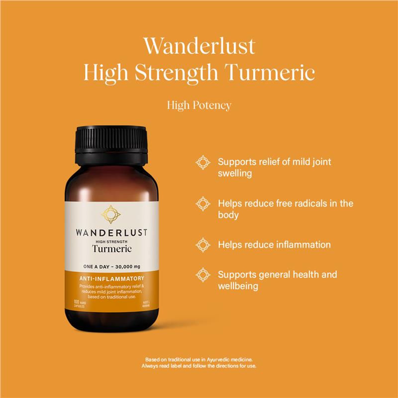 Wanderlust High Strength Turmeric 100 Capsules