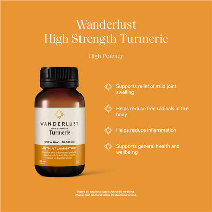 Wanderlust High Strength Turmeric 100 Capsules