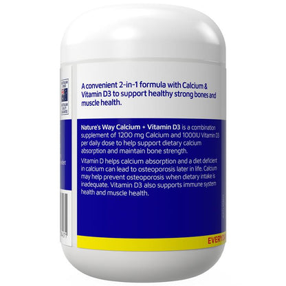 Nature's Way Calcium + Vitamin D3 200 Tablets